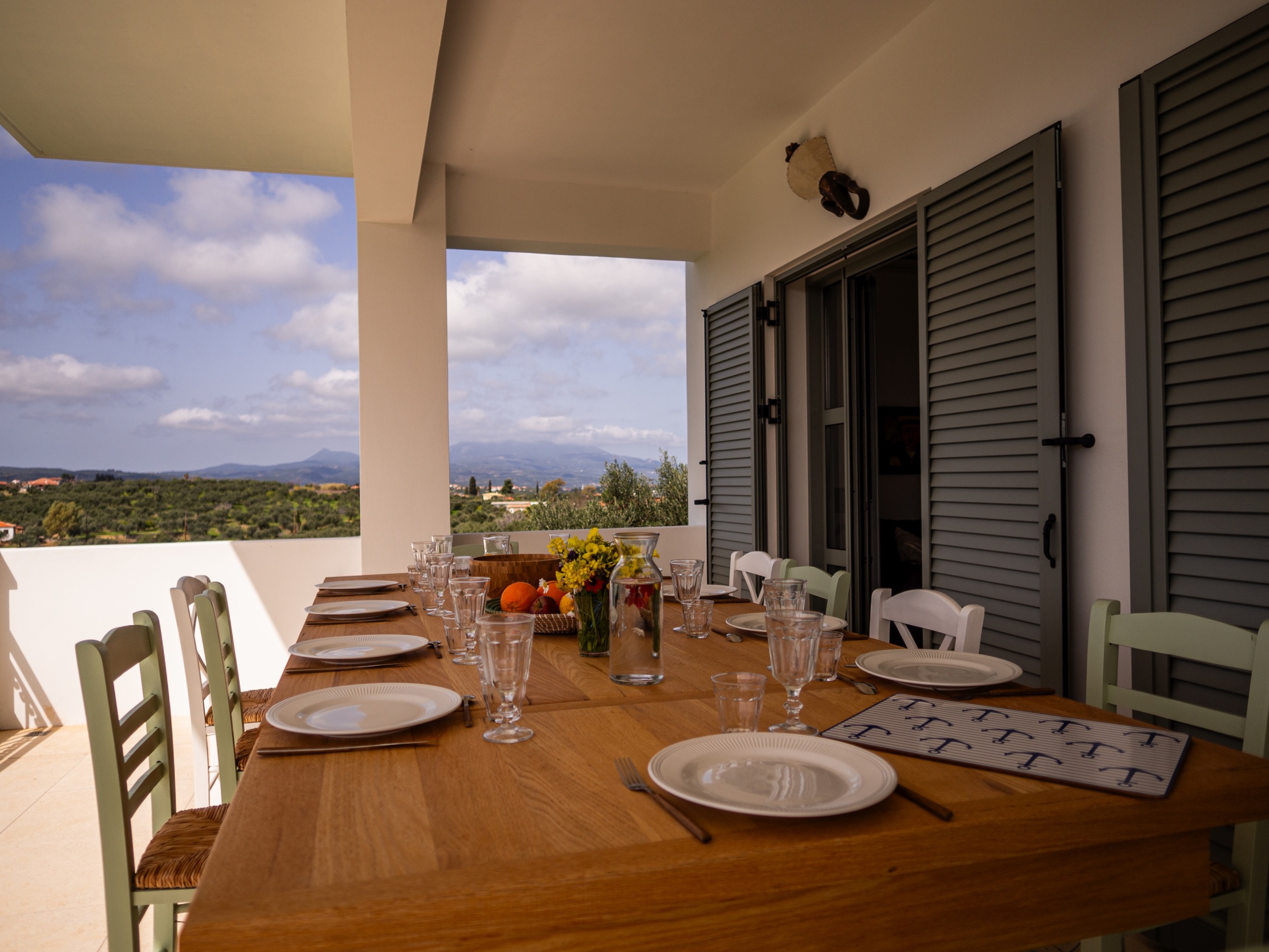 terrassen ausblick villa gerakada koroni peloponnes 10